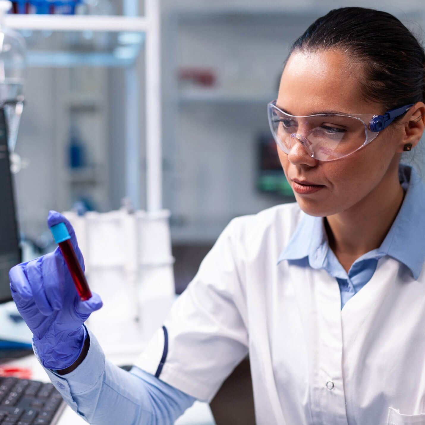 Cell Rejuvenation a young scientist with the test tube