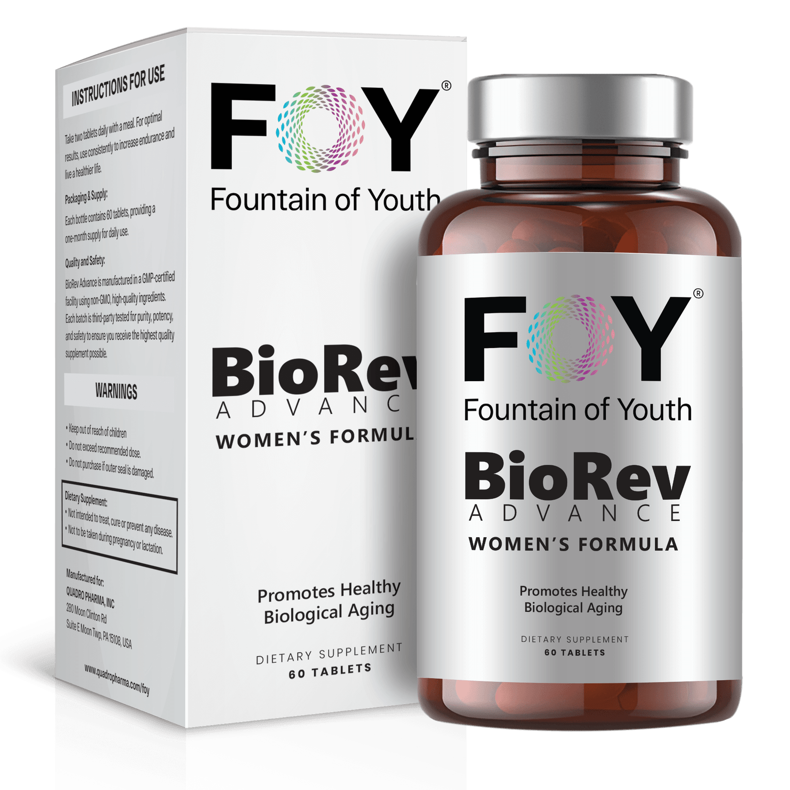 BioRev Advance Womens bottle and box with supplements