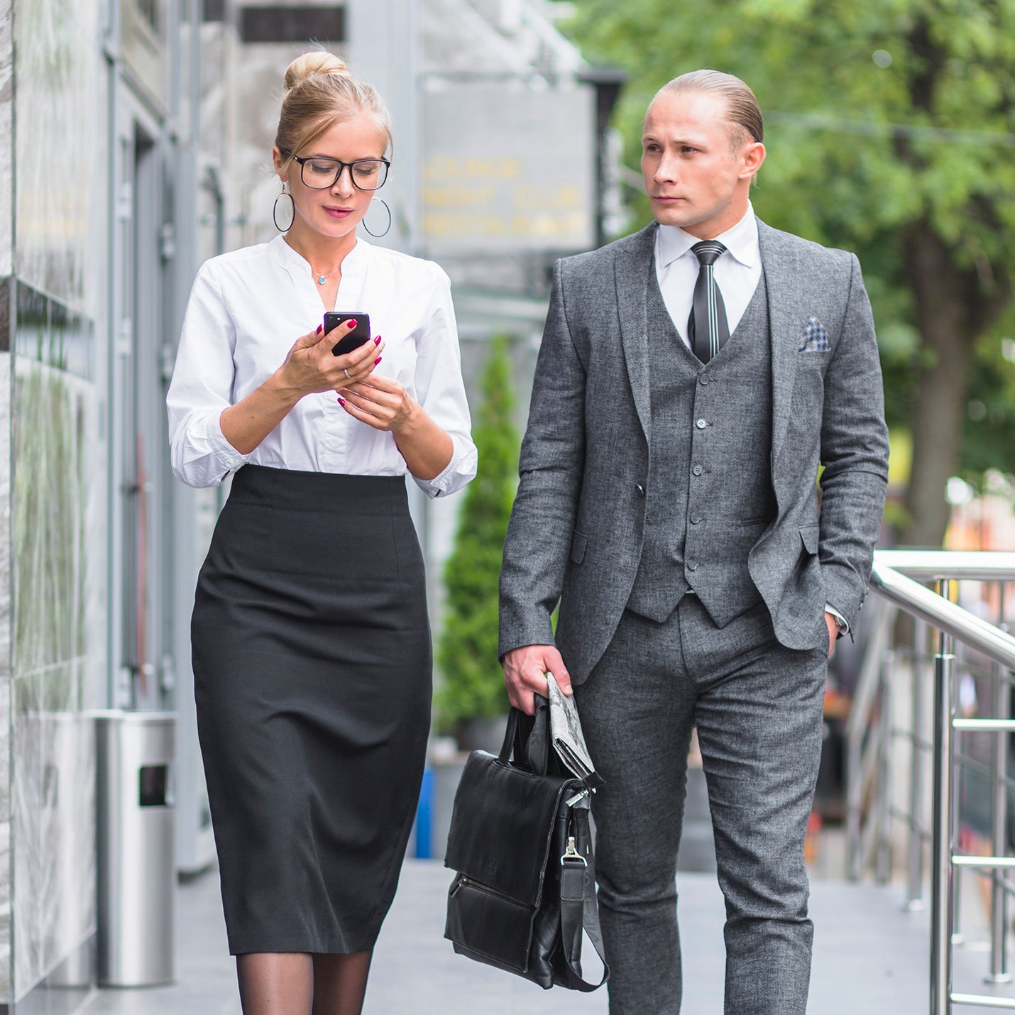 young professionals walking together