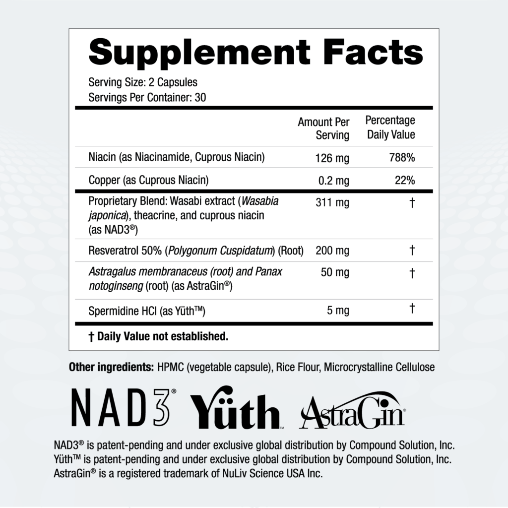 NAD Advance Supplement Facts